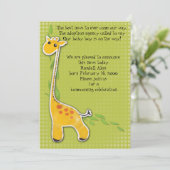 schattige baby giraffe jongen adoptie aankondiging (Staand voorkant)