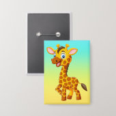 Schattige baby-giraffe lachende cartoon-35280 button (Voorkant / Achterkant)
