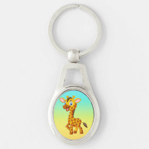 Schattige baby-giraffe lachende cartoon-35280 sleutelhanger