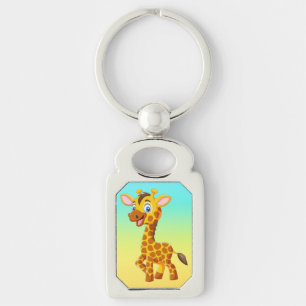 Schattige baby-giraffe lachende cartoon-35280 sleutelhanger