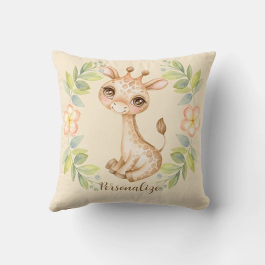 Schattige baby-giraffe, leuk jungle dier kussen (Achterkant)