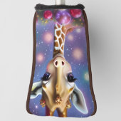 Schattige Baby Giraffe met Holly en Glitter Golfheadcover (Draai 90)