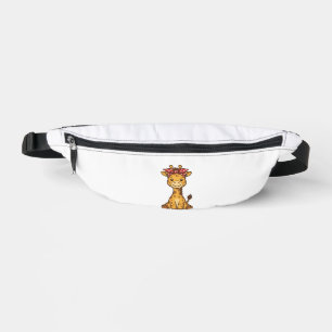 Schattige baby-giraffe met strik vintage vector on heuptasje