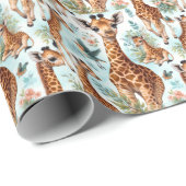  Schattige Baby Giraffe Patroon Cadeaupapier (Rol Hoek)