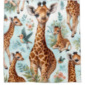  Schattige Baby Giraffe Patroon Douchegordijn (Voorkant)