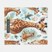 Schattige Baby Giraffe Patroon Fleece Deken (Voorkant (Horizontaal))
