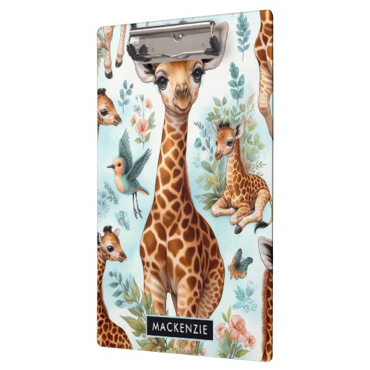 Schattige Baby Giraffe Patroon Klembord (Links)