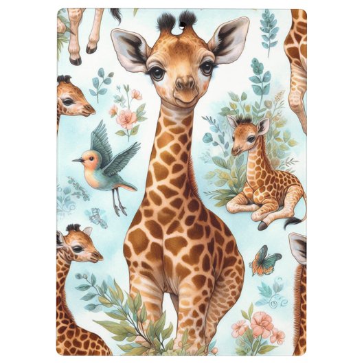  Schattige Baby Giraffe Patroon Klembord (Achterkant)