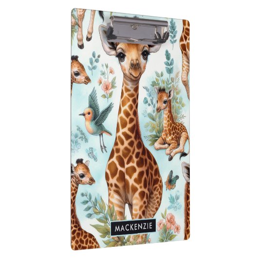 Schattige Baby Giraffe Patroon Klembord (Rechts)