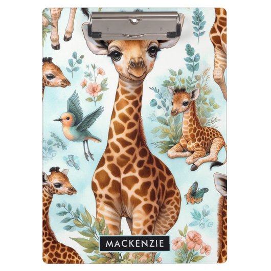  Schattige Baby Giraffe Patroon Klembord (Voorkant)