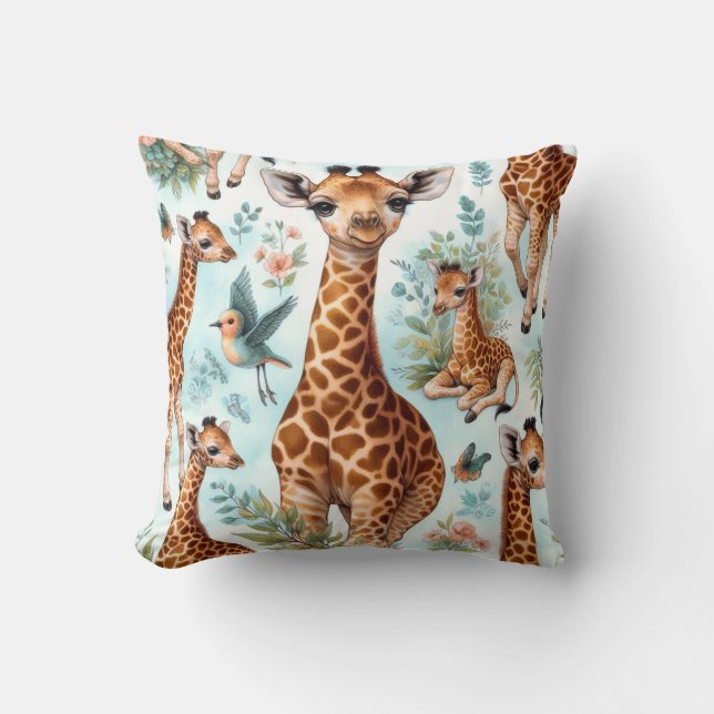 Schattige Baby Giraffe Patroon Kussen (Voorkant)