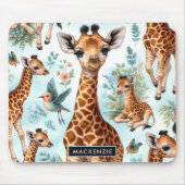 Schattige Baby Giraffe Patroon Muismat (Voorkant)