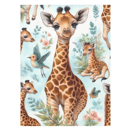  Schattige Baby Giraffe Patroon Tafelkleed (Voorkant)