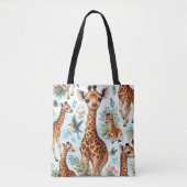  Schattige Baby Giraffe Patroon Tote Bag (Voorkant)