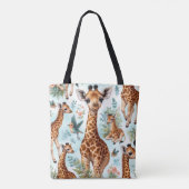  Schattige Baby Giraffe Patroon Tote Bag (Achterkant)