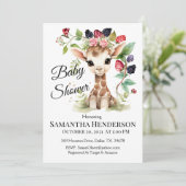 Schattige Baby Giraffe Portret Baby shower Kaart (Staand voorkant)