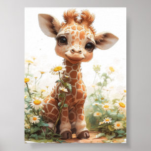 Schattige Baby Giraffe Poster