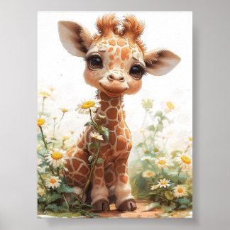 Schattige Baby Giraffe Poster