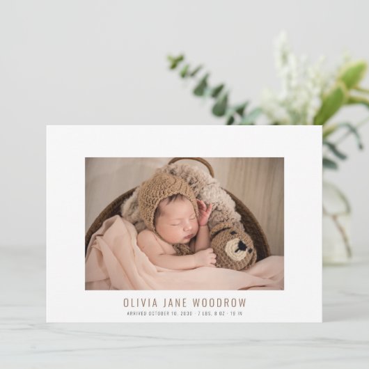 Schattige Baby Girl 4 Fotocollage Geboorteaankondi (Staand voorkant)
