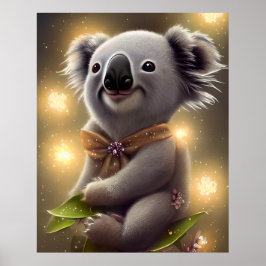 Schattige baby glimlachende koalabeer poster
