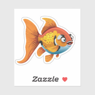 Schattige Baby Goudvis Cartoon Karakter Sticker