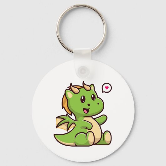 Schattige Baby Green Dragon Sleutelhanger (Voorkant)