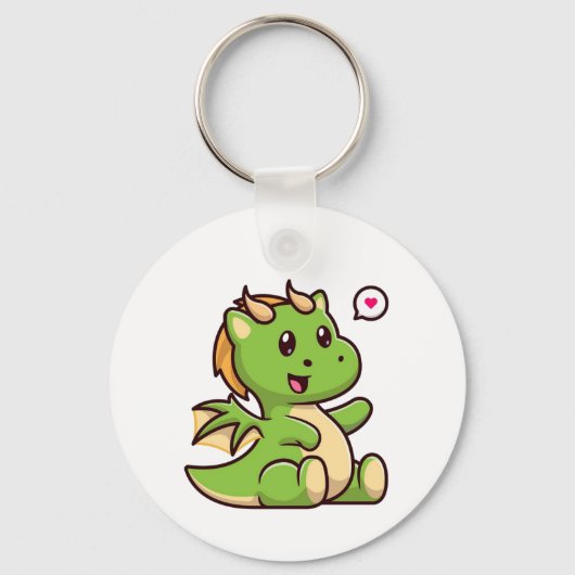 Schattige Baby Green Dragon Sleutelhanger (Achterkant)