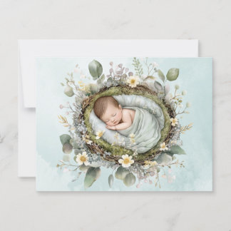 Schattige Baby groen neutraal briefkaart