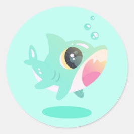 Schattige Baby-haai Ronde Sticker