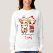 Schattige baby hert Eerste Kerstmis samen T-Shirt (Voorkant)