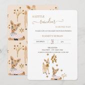 Schattige Baby Herten Baby shower Kaart (Voorkant / Achterkant)