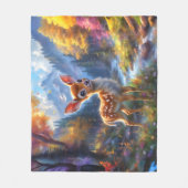 Schattige Baby herten in een betoverd bos Fleece Deken (Voorkant)