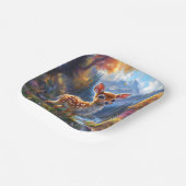 Schattige Baby herten in een betoverd bos Papieren Bordje (Gebogen)