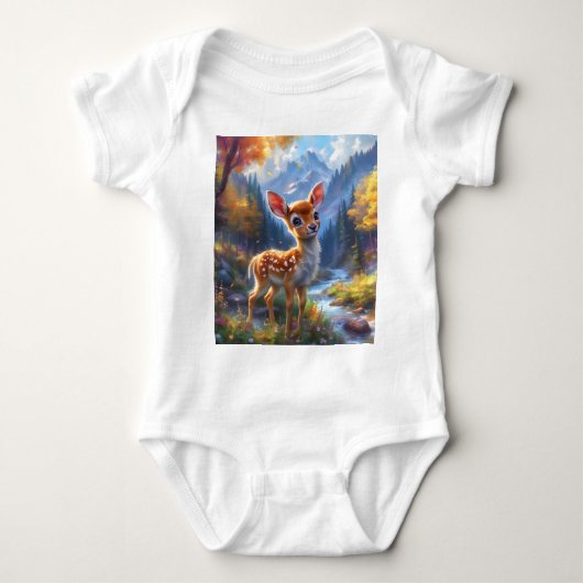 Schattige Baby herten in een betoverd bos Romper (Voorkant)