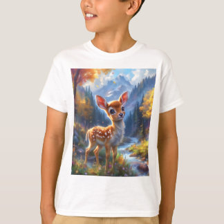 Schattige Baby herten in een betoverd bos T-shirt