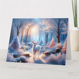 Schattige Baby herten in een winterbos Kaart