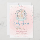 Schattige Baby Herten, Sterren Blauw Rozen Baby sh Kaart (Voorkant)