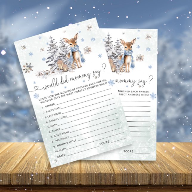 Schattige Baby Herten Wat zei mama Baby shower spe (Creator heeft geüpload)