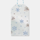 Schattige Baby Herten Winter Blauw Baby Cadeau Cadeaulabel (Achterkant)