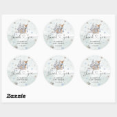 Schattige Baby Herten Winterblauw Classic Ronde St Ronde Sticker (Vel)