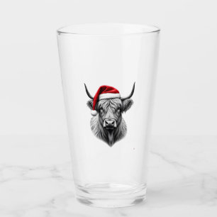 Schattige Baby Highland Koe Kerst Santa Cadeaus Xm Glas