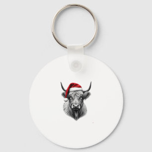 Schattige Baby Highland Koe Kerstmis Santa Cadeaus Sleutelhanger
