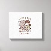 Schattige Baby Hippo, gewoon een meisje dat van Mo Canvas Afdruk (Voorkant)
