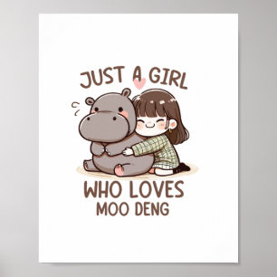 Schattige Baby Hippo, gewoon een meisje dat van Mo Poster