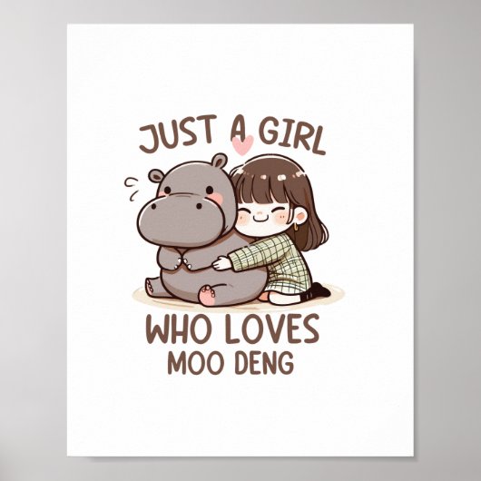 Schattige Baby Hippo, gewoon een meisje dat van Mo Poster (Voorkant)