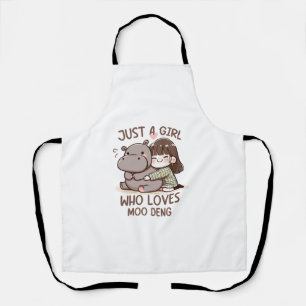 Schattige Baby Hippo, gewoon een meisje dat van Mo Schort