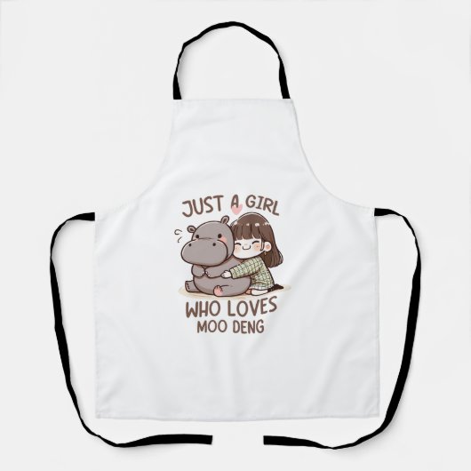 Schattige Baby Hippo, gewoon een meisje dat van Mo Schort (Voorkant)