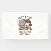 Schattige Baby Hippo, gewoon een meisje dat van Mo Spandoek (Horizontaal)