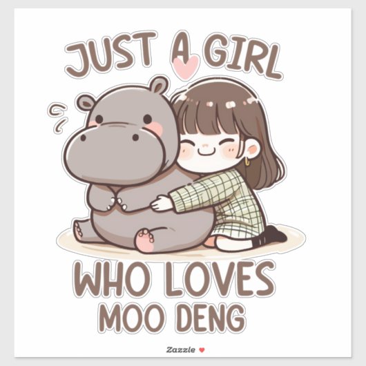 Schattige Baby Hippo, gewoon een meisje dat van Mo Sticker (Vel)