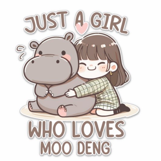 Schattige Baby Hippo, gewoon een meisje dat van Mo Sticker (Voorkant)